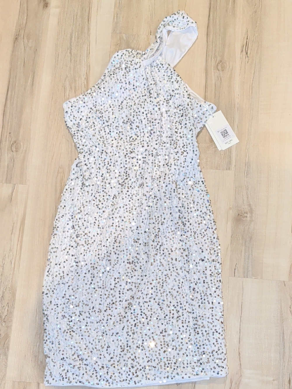 Grace Karin White Sequin Strap Dress